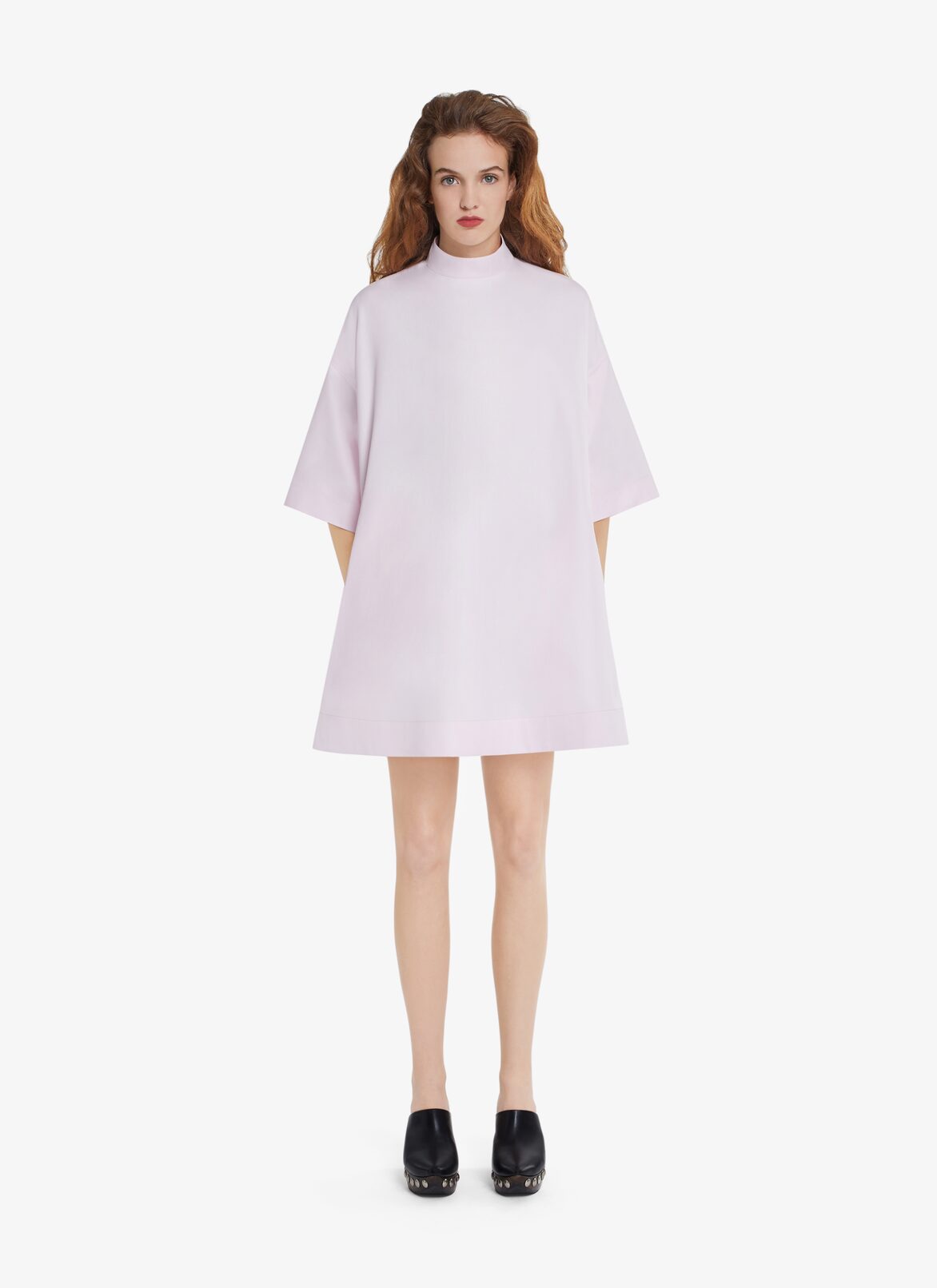 A-LINE SHORT RADZIMIR DRESS ALAÏA PALE PINK A-LINE SHORT RADZIMIR DRESS
